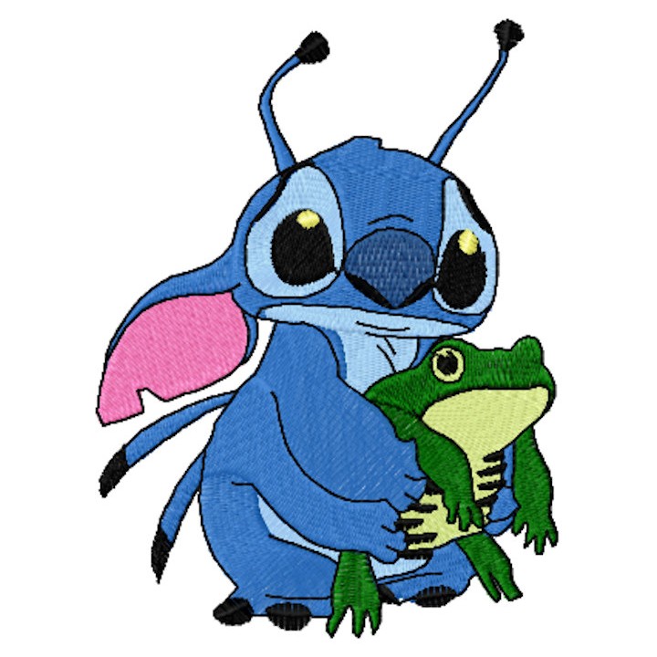 Stitch and Frog embroidery design - Embroidery Design