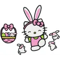 Hello Kitty Easter Party Stitching Pattern for Spring Crafts