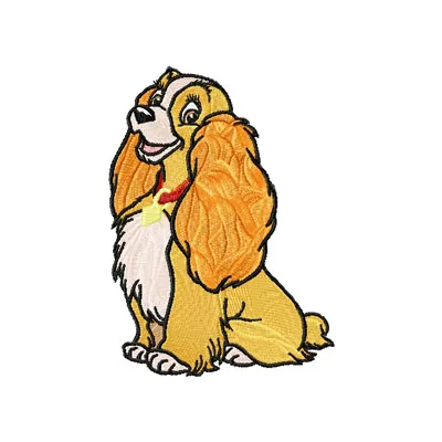 Lady Disney Dog Embroidery Design - Cocker Spaniel Pattern