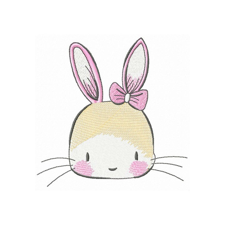 Amazing bunny girl embroidery design - Embroidery Design