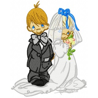 Precious Moments newlyweds embroidery design - Embroidery Design