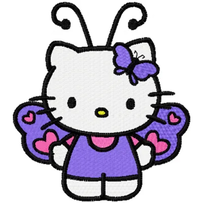 Hello Kitty Butterfly Stitching Pattern for Crafters