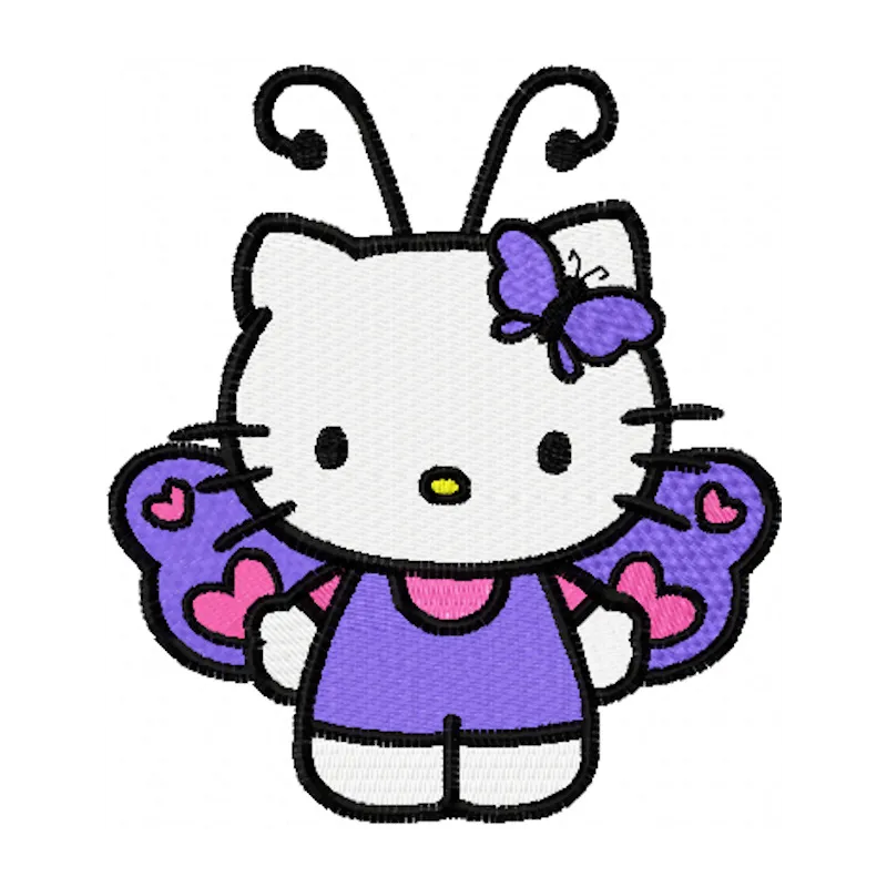 Hello Kitty Butterfly Stitching Pattern for Crafters