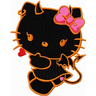 Hello Kitty Demon 1  embroidery design - Embroidery Design