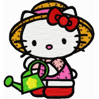 Hello Kitty Gardener 1 embroidery design - Embroidery Design