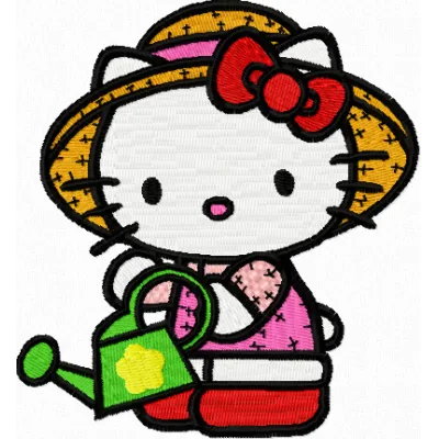 Hello Kitty Gardener Stitching Pattern – 2 Sizes