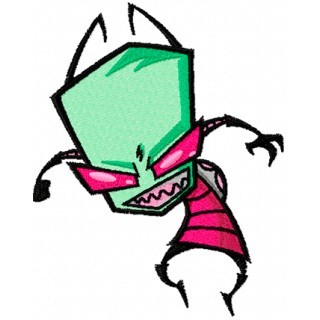 Invader Zim Angry embroidery design - Embroidery Design