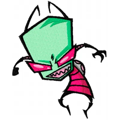 Invader Zim Angry embroidery design - Embroidery Design