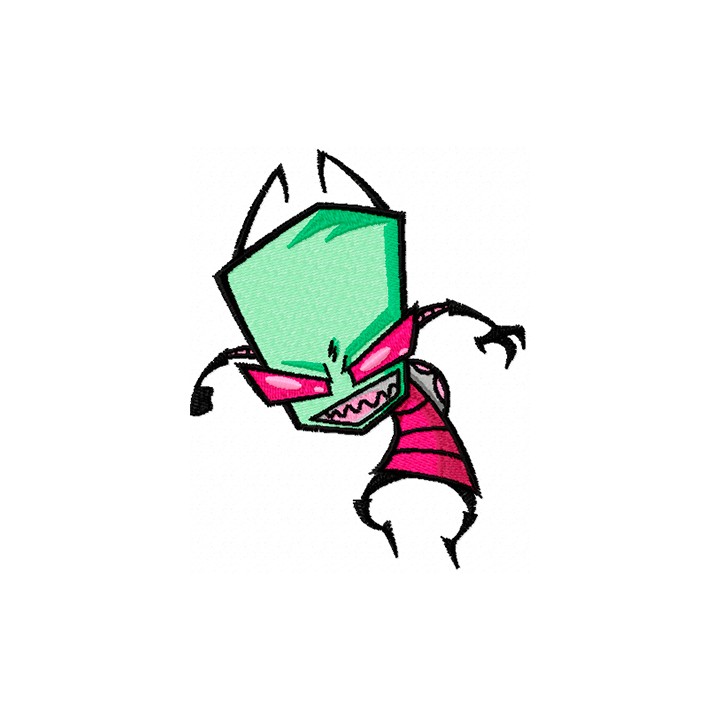 Invader Zim Angry embroidery design - Embroidery Design