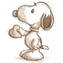 Snoopy take my heart embroidery design featuring Snoopy holding a red heart with a playful expression.