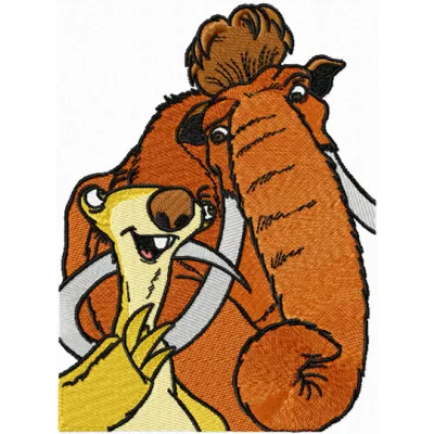 Friends - Manny and Sid embroidery design - Embroidery Design