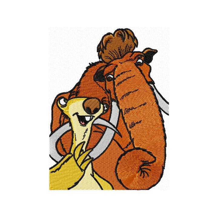 Friends - Manny and Sid embroidery design - Embroidery Design