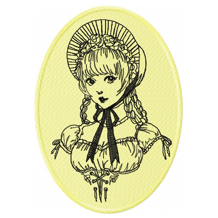 Old portrait embroidery design - Embroidery Design