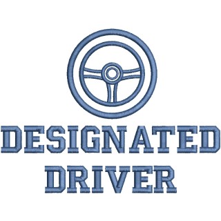 Designated driver embroidery design - Embroidery Design