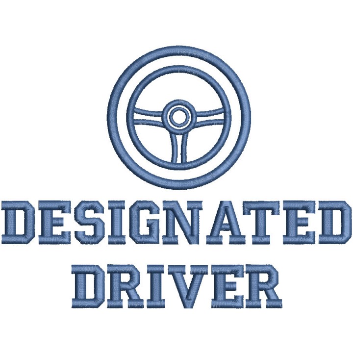 Designated driver embroidery design - Embroidery Design