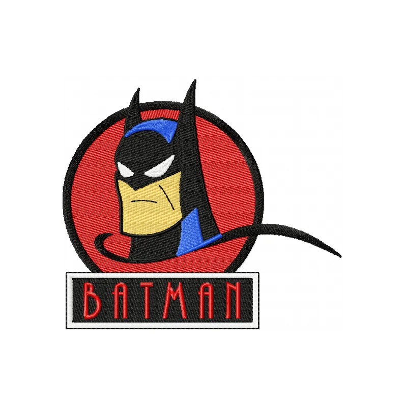 Batman vintage embroidery design preview showing classic dark knight stitching pattern