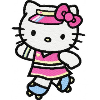 Hello Kitty Skating 1 embroidery design - Embroidery Design