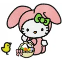 Hello Kitty Happy Easter Stitching Pattern