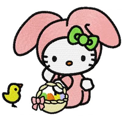 Hello Kitty Happy Easter Stitching Pattern