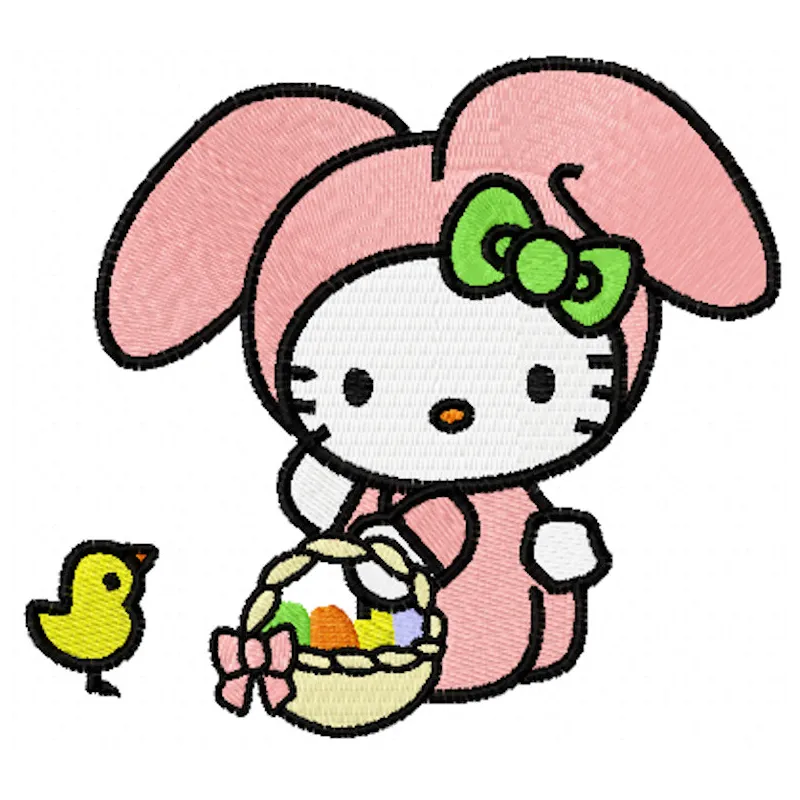 Hello Kitty Happy Easter Stitching Pattern