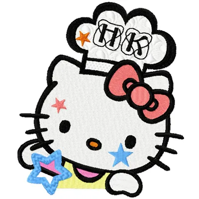 Hello Kitty Jolly Cook Stitching Pattern | 5 Sizes