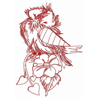 Ruffled sparrow one color embroidery design - Embroidery Design