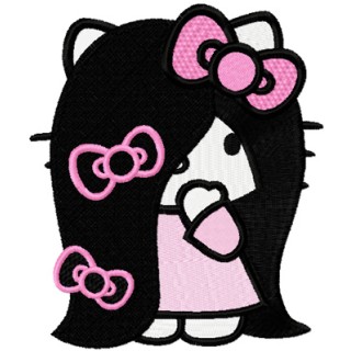 Hello Kitty Very Long Hair embroidery design - Embroidery Design