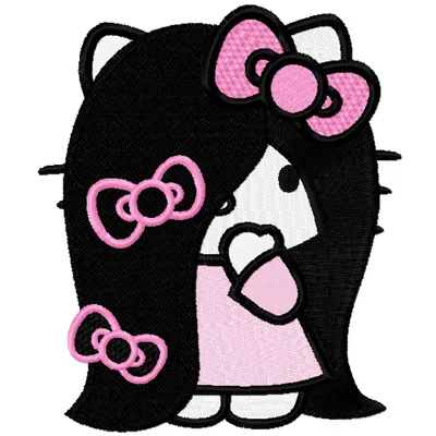 Hello Kitty Long Hair Stitching Pattern for Crafters