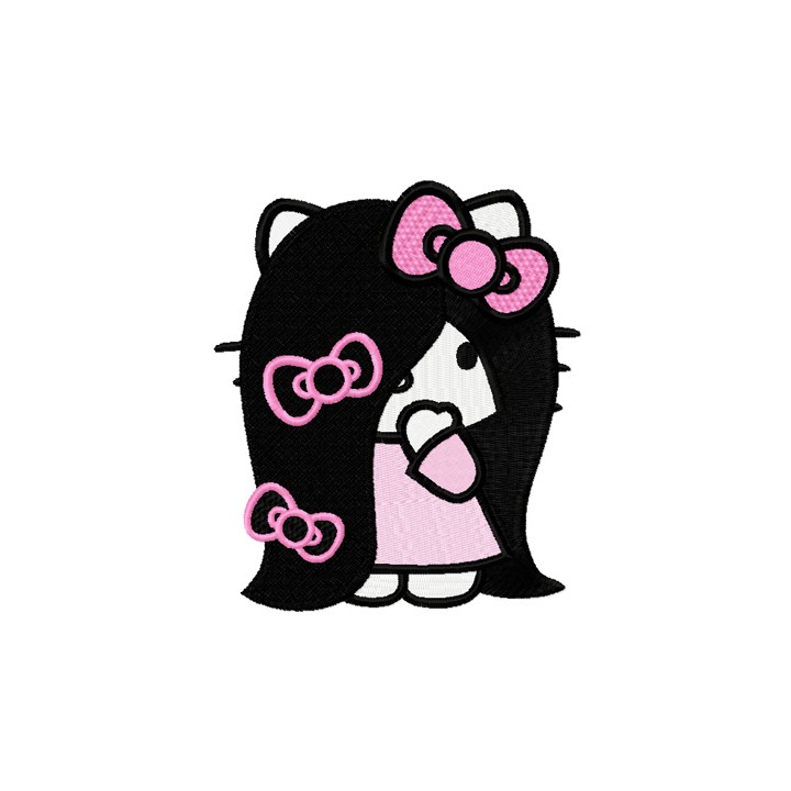 Hello Kitty Very Long Hair embroidery design - Embroidery Design