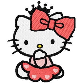 Hello Kitty Little Princess embroidery design - Embroidery Design