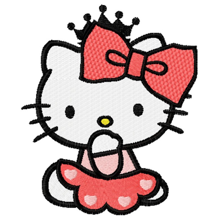 Hello Kitty Little Princess embroidery design - Embroidery Design
