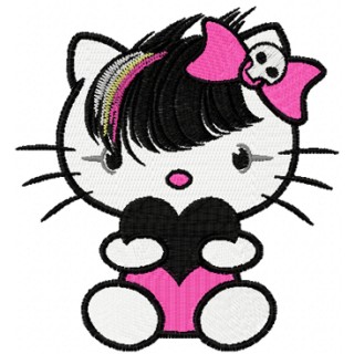 Hello Kitty Emo embroidery design - Embroidery Design