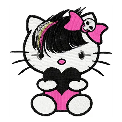 Emo Hello Kitty Stitching Pattern for Creative Crafters