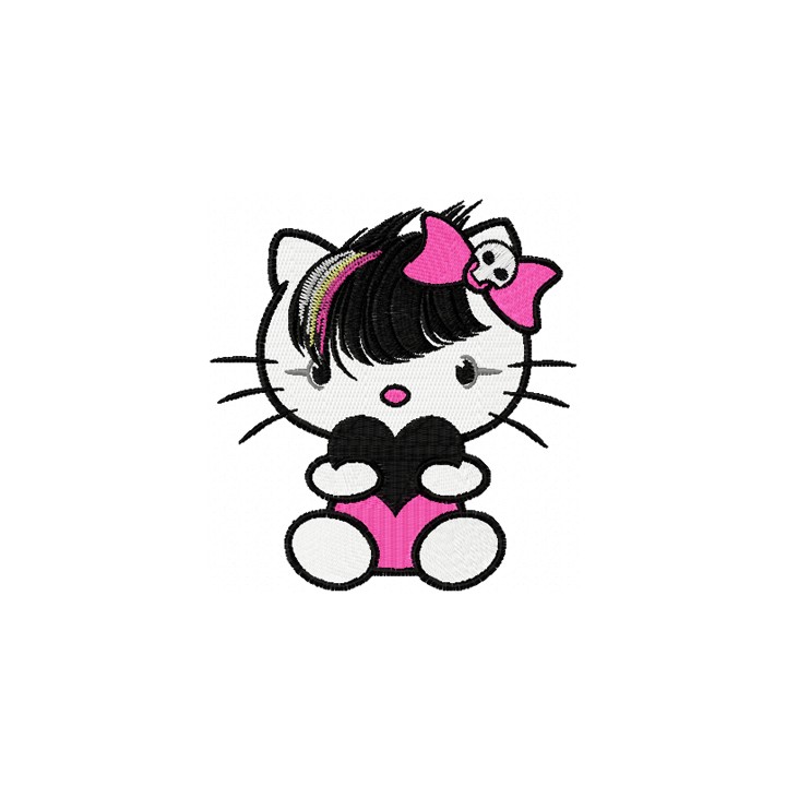 Hello Kitty Emo embroidery design - Embroidery Design