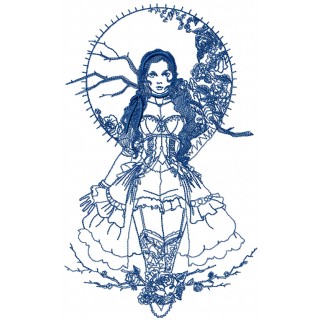 Mysterious Girl embroidery design - Embroidery Design