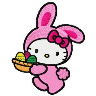 Hello Kitty Happy Easter Eggs embroidery design - Embroidery Design