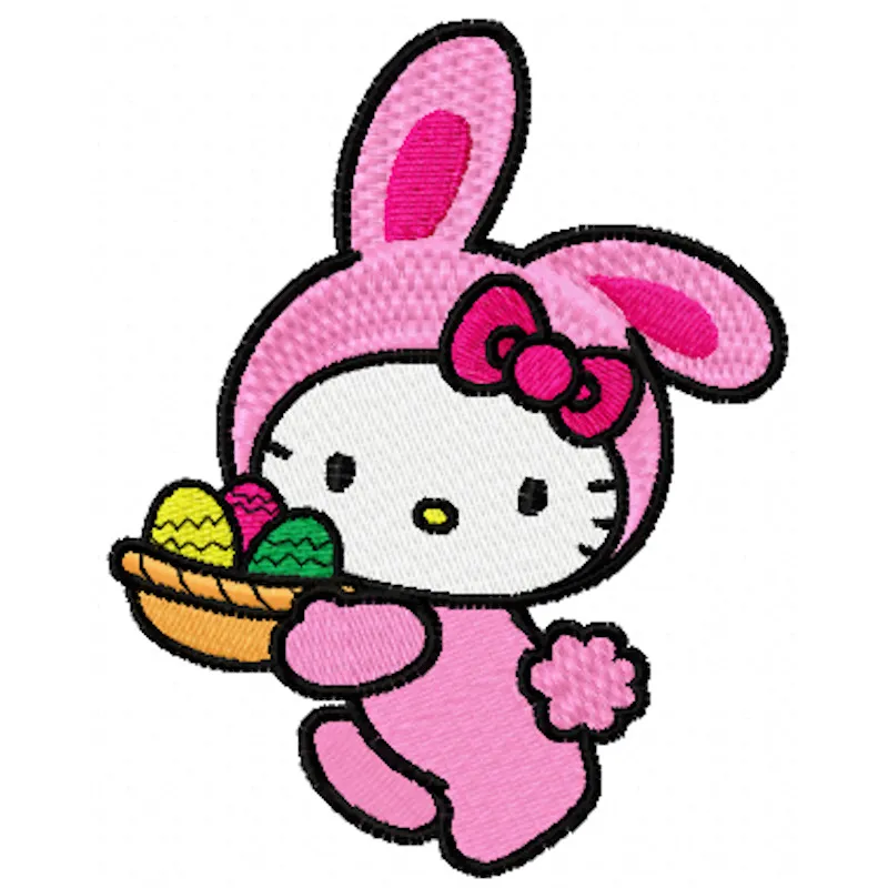 Hello Kitty Easter Eggs Stitching Pattern