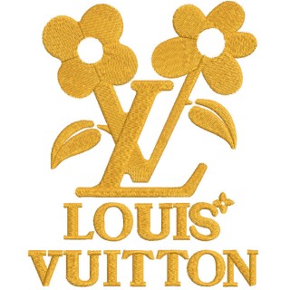 Gold Louis Vuitton embroidery design - Embroidery Design