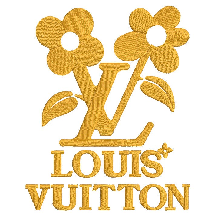 Gold Louis Vuitton embroidery design - Embroidery Design