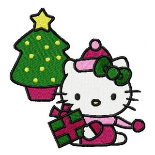 Hello Kitty Christmas 2 embroidery design - Embroidery Design
