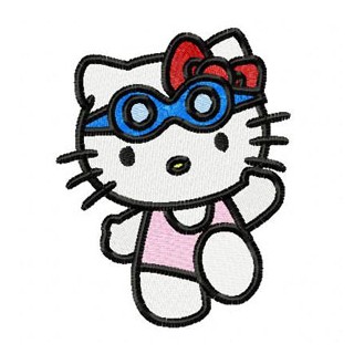 Hello Kitty Swims embroidery design - Embroidery Design