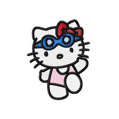 Hello Kitty Swims Stitching Pattern | Kawaii Design