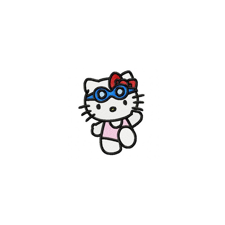 Hello Kitty Swims embroidery design - Embroidery Design