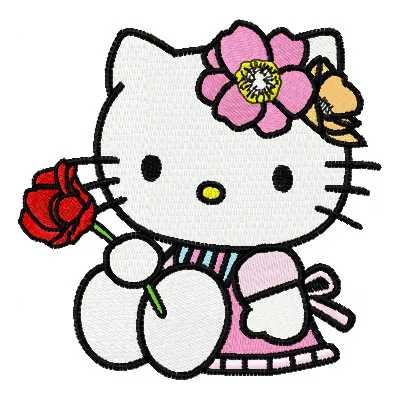 Hello Kitty Rose Stitching Pattern for Crafters