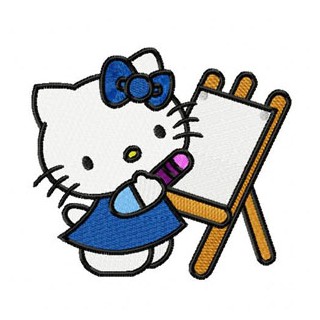 Hello Kitty Artist embroidery design - Embroidery Design