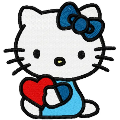 Hello Kitty with Heart Stitching Pattern for Crafters