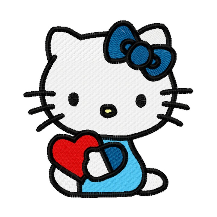 Hello Kitty with Heart embroidery design - Embroidery Design