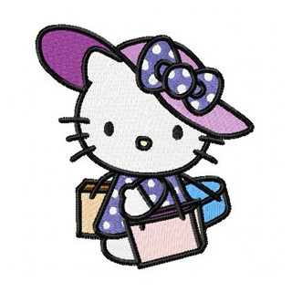 Hello Kitty Lady  embroidery design - Embroidery Design