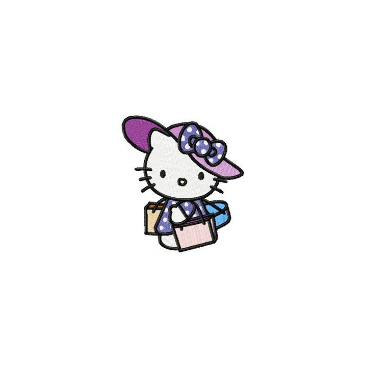 Hello Kitty Lady  embroidery design - Embroidery Design