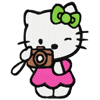 Hello Kitty Photographer embroidery design - Embroidery Design